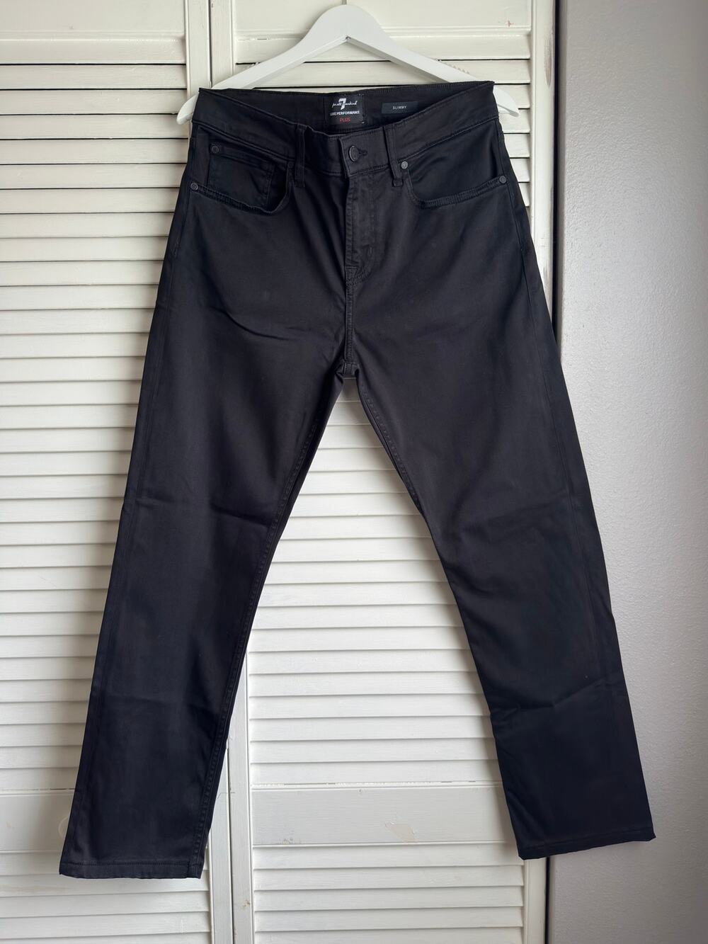 7 For All Mankind Slimmy Slim Performance Jeans Size 32 Black Slate